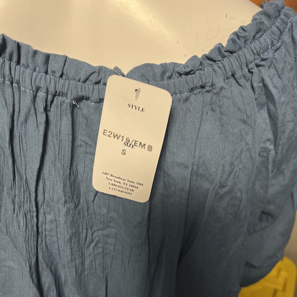 NWT Women’s Boho Embroidered Blue Blouse By Lola P Nwt - Picture 6 of 12